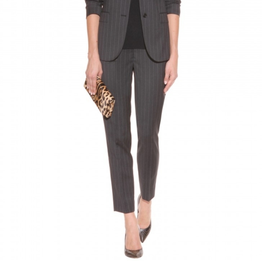 D&G Gray Stretch-wool Pinstripe pants